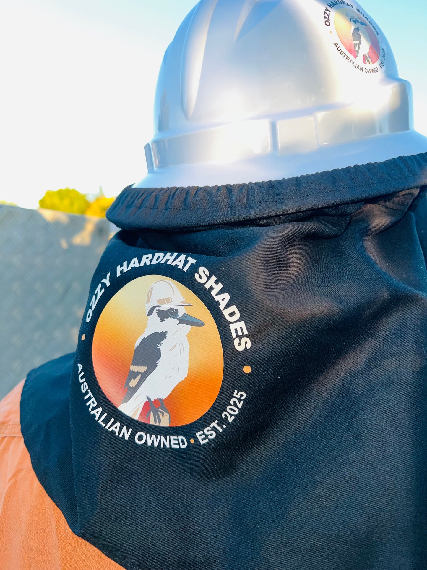 Hardhat Shade - Ozzy Kookaburra Design - Black
