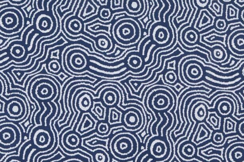 Ozzy Hardhat Shade - Indigenous Design - Navy and White - UPF50+ Neck and Sun Protection for your Hardhat