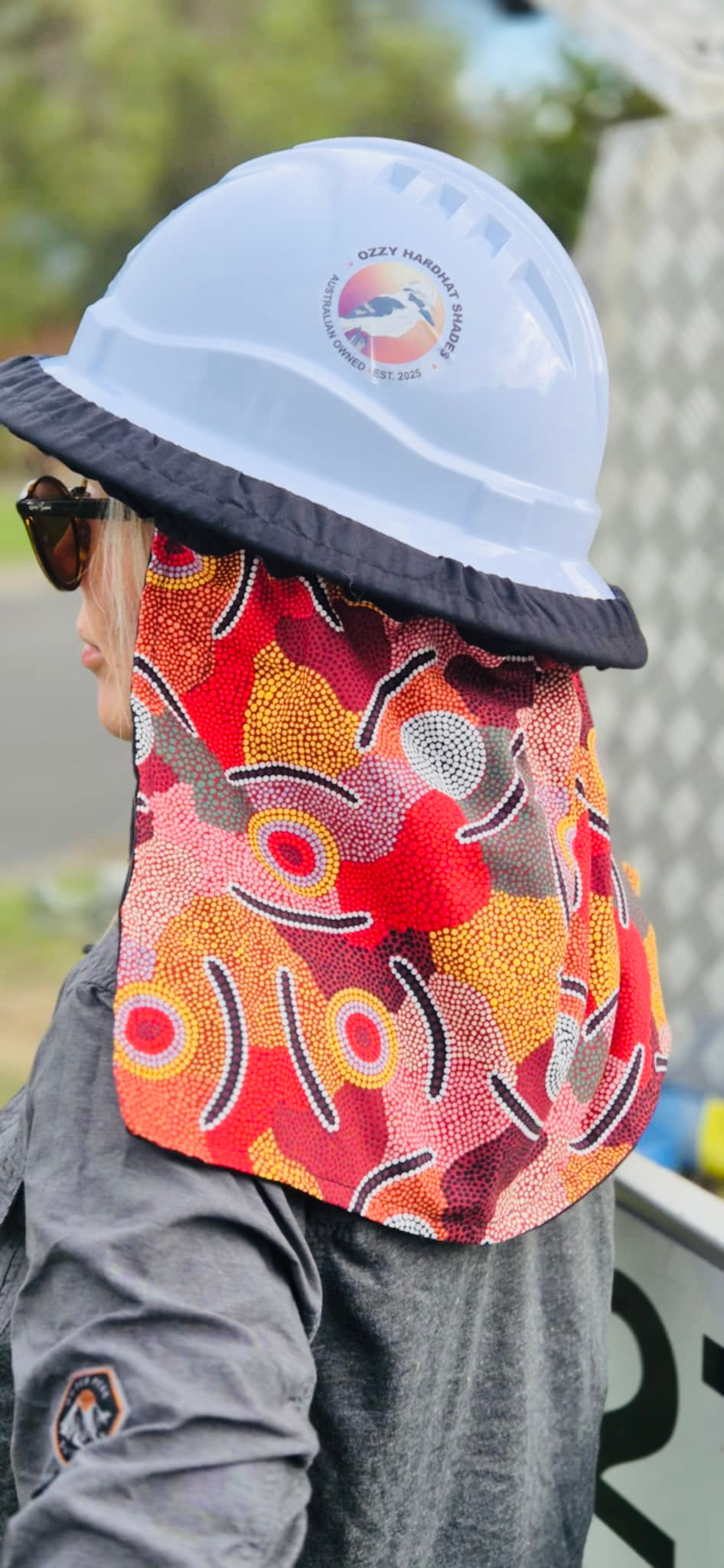Hardhat Shade - Mans Ceremony Indigenous Pattern