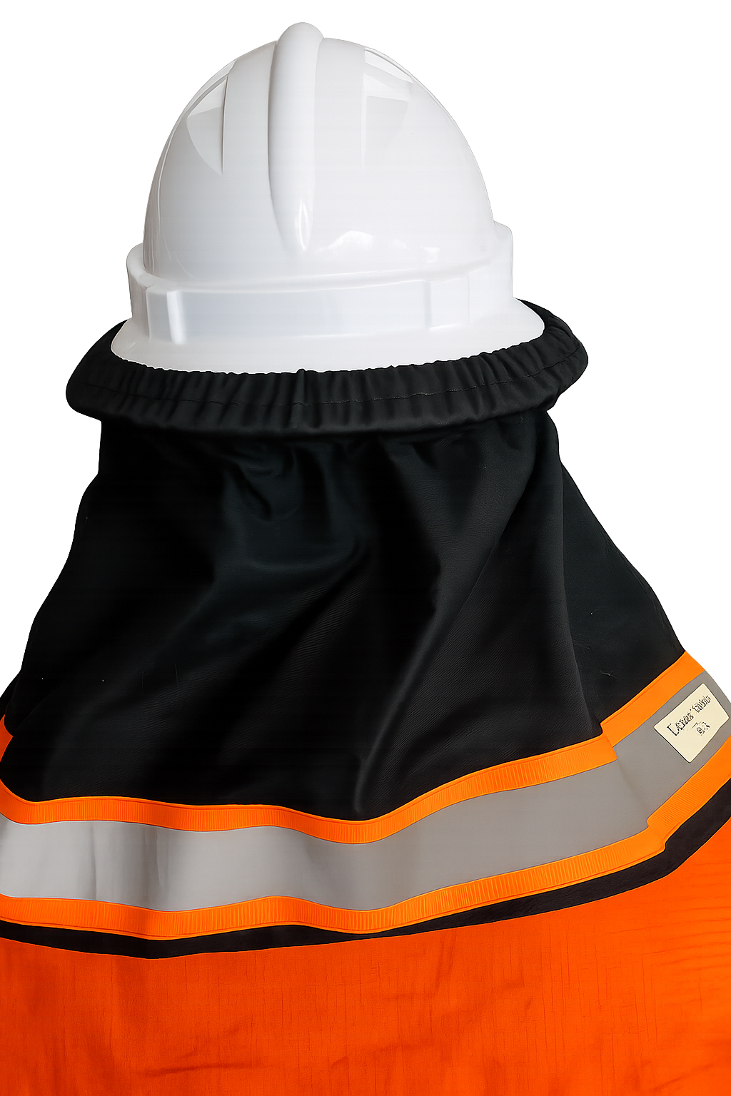 Ozzy Hardhat Shade HI VIS Orange / Green Band -Black - UPF50+ Neck and Sun Protection for your Hardhat
