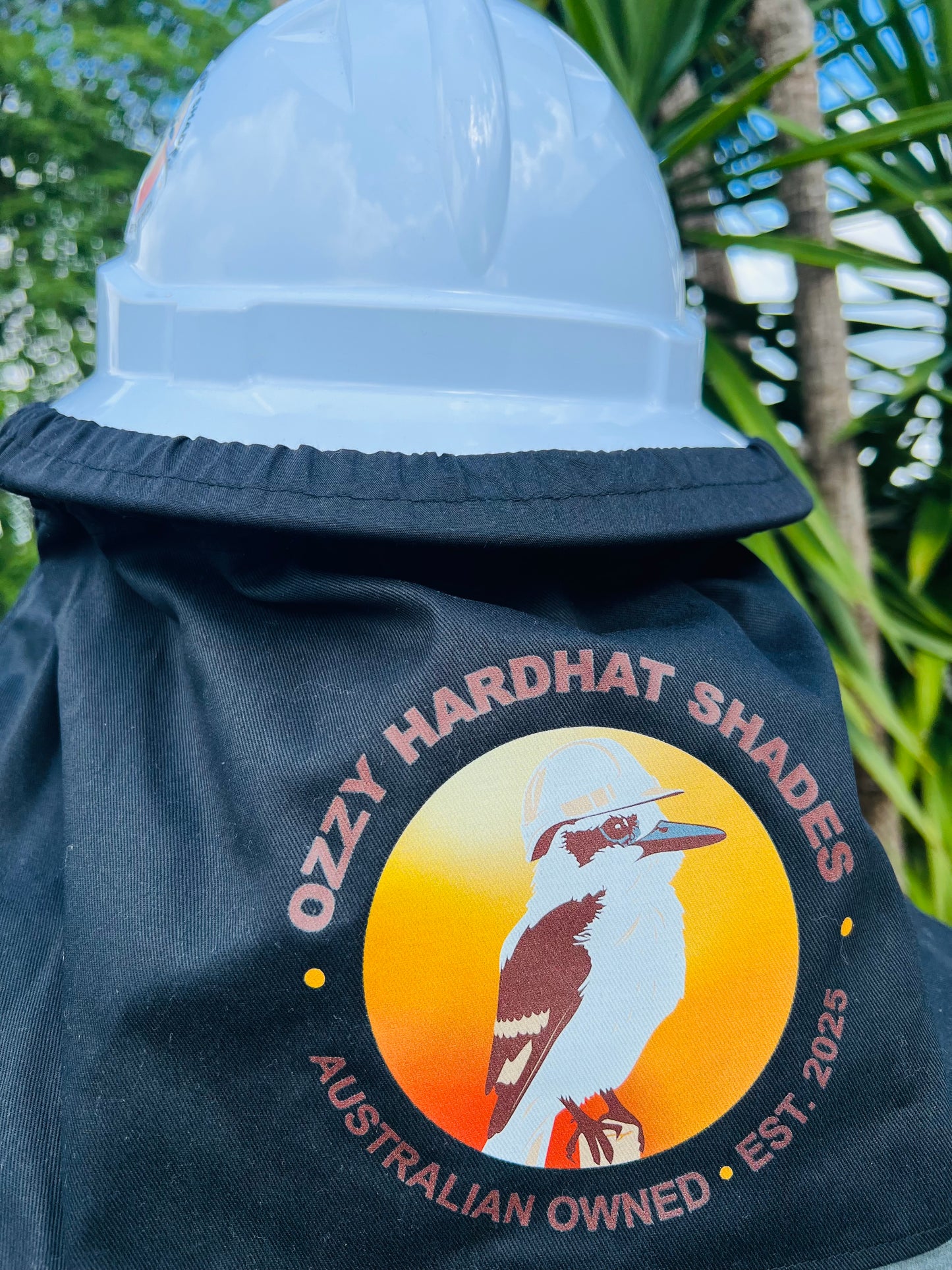 Hardhat Shade - Ozzy Kookaburra Design - Black