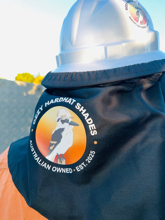 Hardhat Shade - Ozzy Kookaburra Design - Black