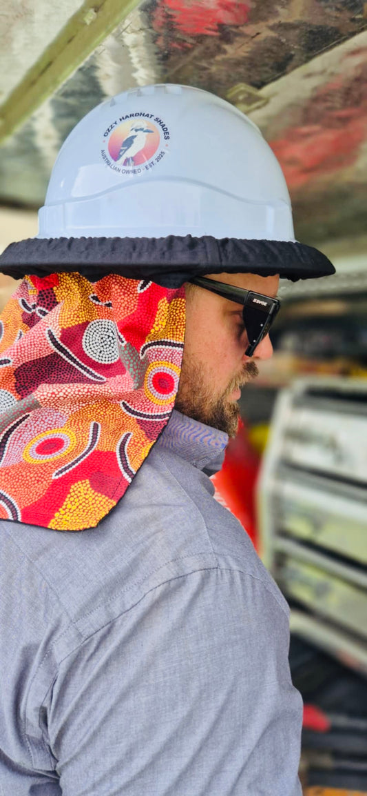 Hardhat Shade - Mans Ceremony Indigenous Pattern