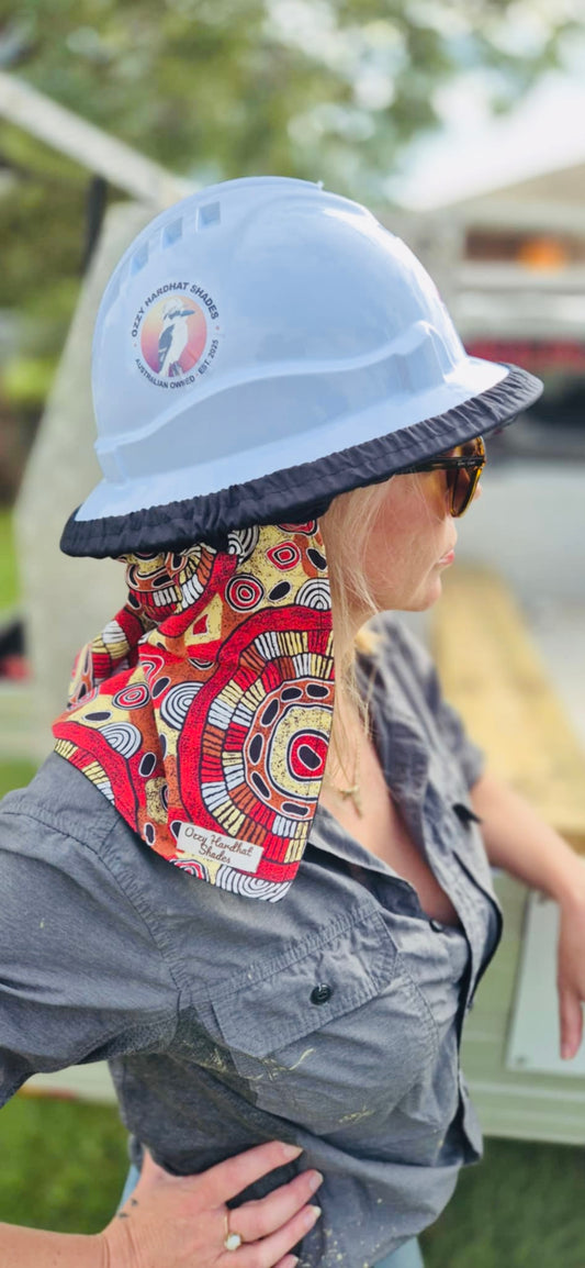 Hardhat Shade - Gari Dari Indigenous Art Pattern by Debra McDonald