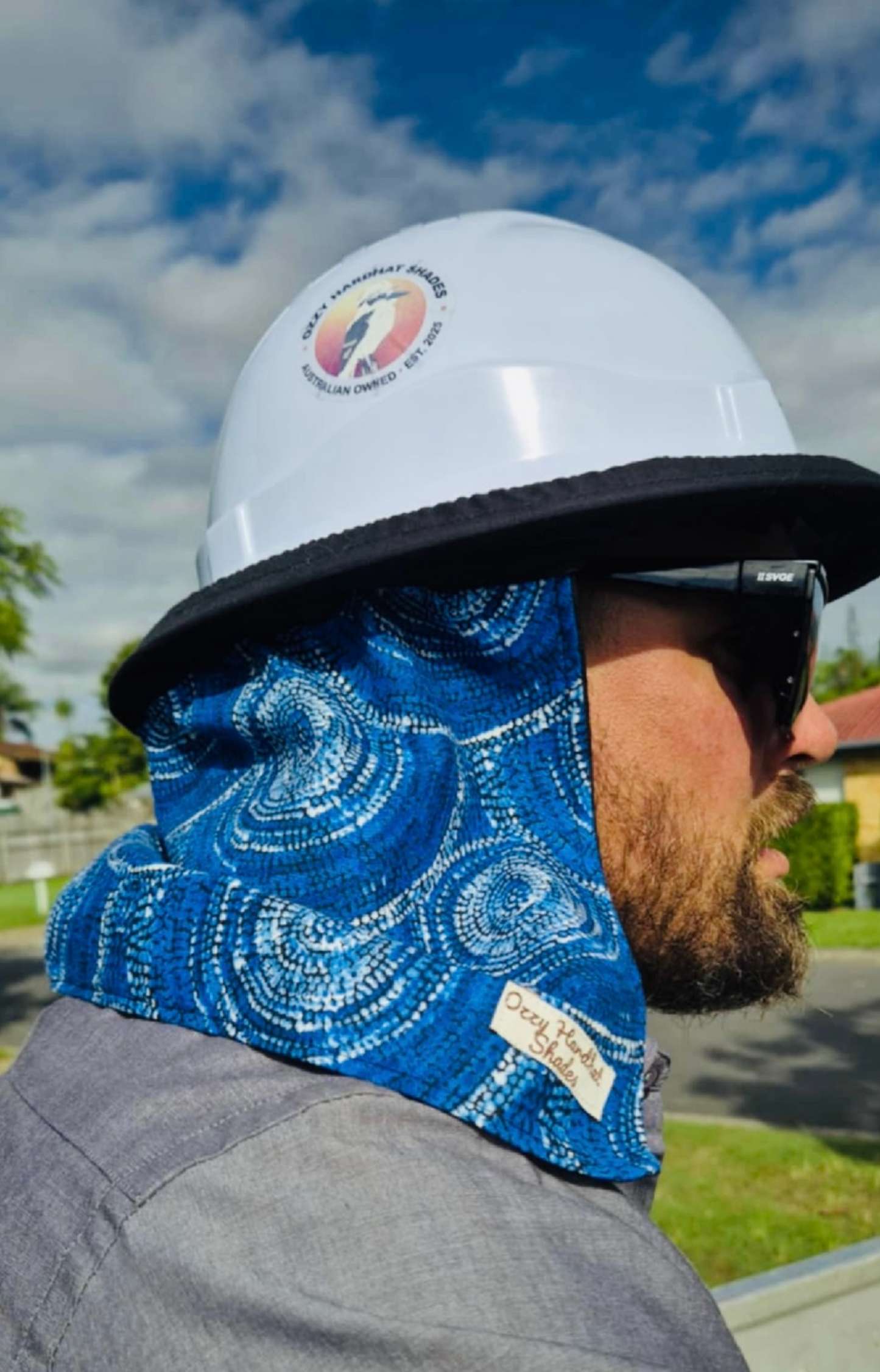 Hardhat Shade - Gari Dari Indigenous Pattern Sabrina Robertson