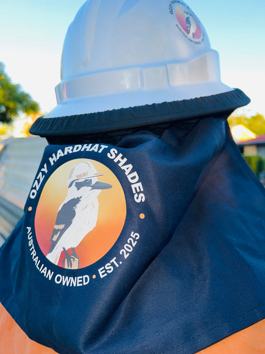 Hardhat Shade - Ozzy Kookaburra Design - Navy